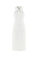 Nocturne Halter Neck Long Dress in White at Nordstrom