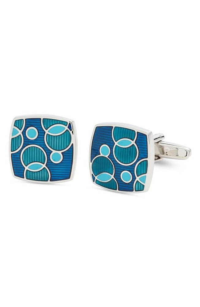 CLIFTON WILSON Teal Circles Cuff Links at Nordstrom