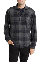 Tommy Bahama Fireside Huntington Plaid Stretch Flannel Button-Up Shirt in Charcoal Heather at Nordstrom, Size Small