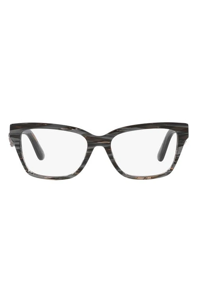 Dolce & Gabbana 54mm Rectangular Optical Glasses in Matte Black at Nordstrom