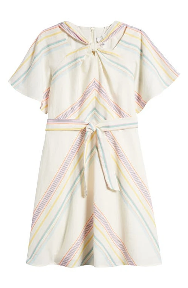 Reiss Kids' Kitty Tie Belt Dress Ivory at Nordstrom, Y