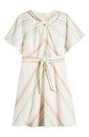 Reiss Kids' Kitty Tie Belt Dress Ivory at Nordstrom, Y