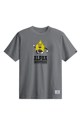 Alpha Industries Badge Logo Graphic T-Shirt Aircraft Gray at Nordstrom,