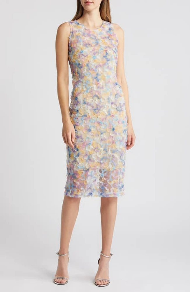 Black Halo Maddie Floral Embellished Sheath Dress Playful Pansy at Nordstrom,