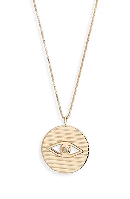 Jennifer Zeuner Stassi Diamond Evil Eye Pendant Necklace in Yellow Gold at Nordstrom