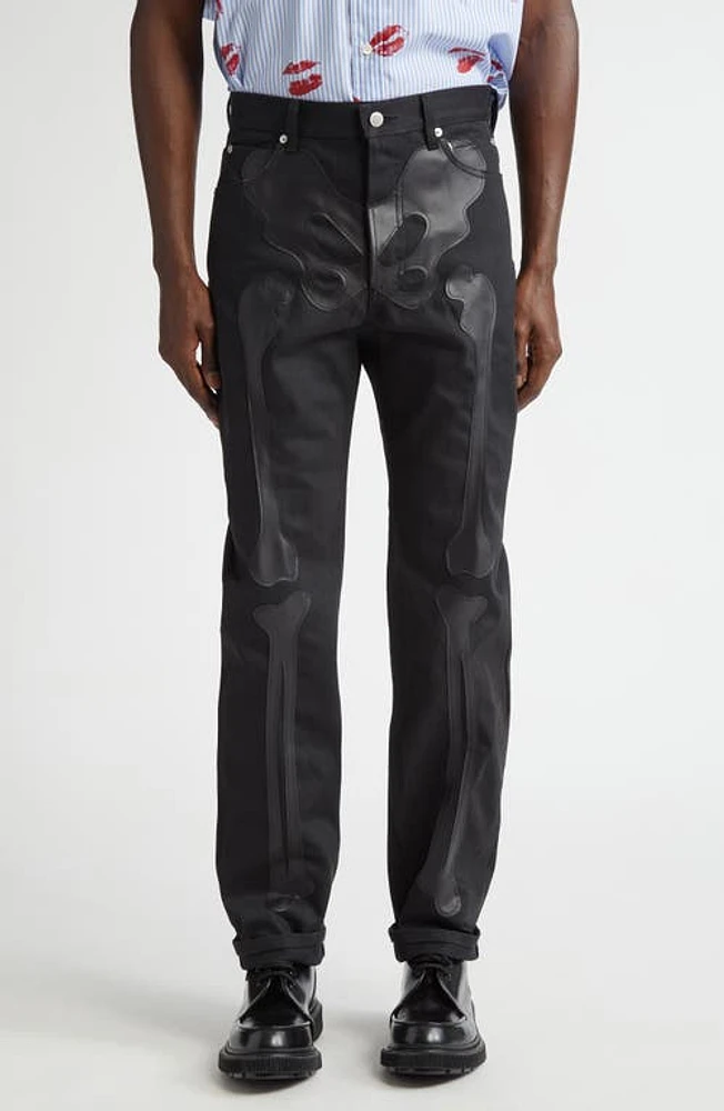 TAKAHIROMIYASHITA TheSoloist. Bone Appliqué Skinny Jeans Black X at Nordstrom, Us