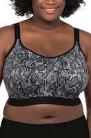 Goddess Soft Cup Sports Bra Grey/Black Snake at Nordstrom,