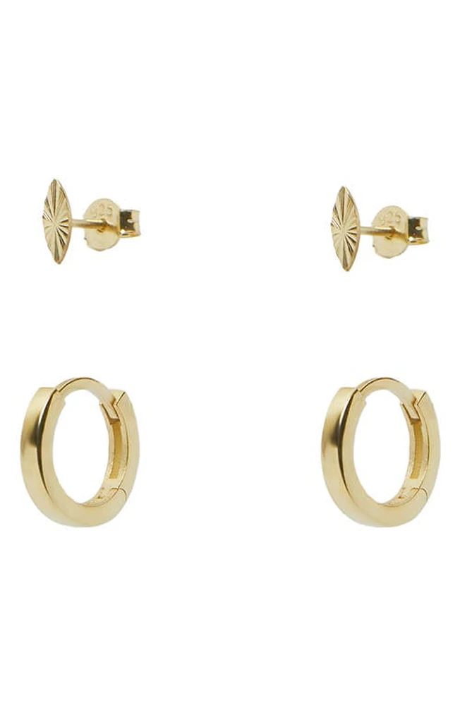 Argento Vivo Sterling Silver Set of 2 Assorted Earrings in Gold at Nordstrom