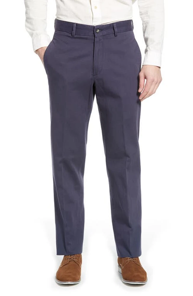 Berle Charleston Khakis Flat Front Chino Pants Navy at Nordstrom,