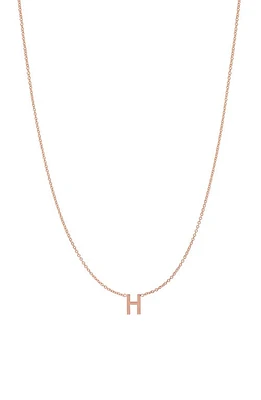 BYCHARI Initial Pendant Necklace in 14K Rose Gold-H at Nordstrom