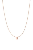 BYCHARI Initial Pendant Necklace in 14K Rose Gold-H at Nordstrom