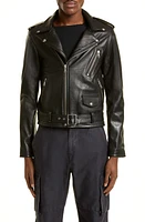 John Elliott Classic Leather Moto Jacket Black at Nordstrom,