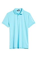 J. Lindeberg Tour Tech Regular Fit Solid Performance Golf Polo Blue Curacao at Nordstrom,