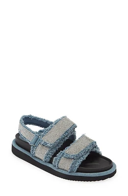 AZALEA WANG Tossle Denim Slingback Sandal Blue at Nordstrom,