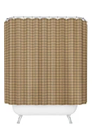 Deny Designs Kraft Grid Shower Curtain in Beige at Nordstrom