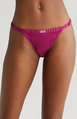 Love Stories Eyelash Lace Thong Burgundy at Nordstrom,