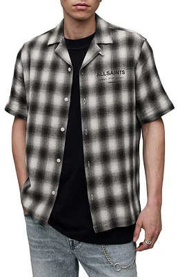 AllSaints Underground Check Camp Shirt Off White at Nordstrom,