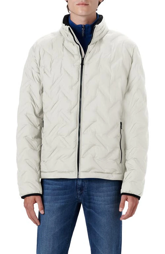 Bugatchi Quilted Bomber Jacket Stone at Nordstrom,