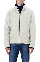 Bugatchi Quilted Bomber Jacket Stone at Nordstrom,