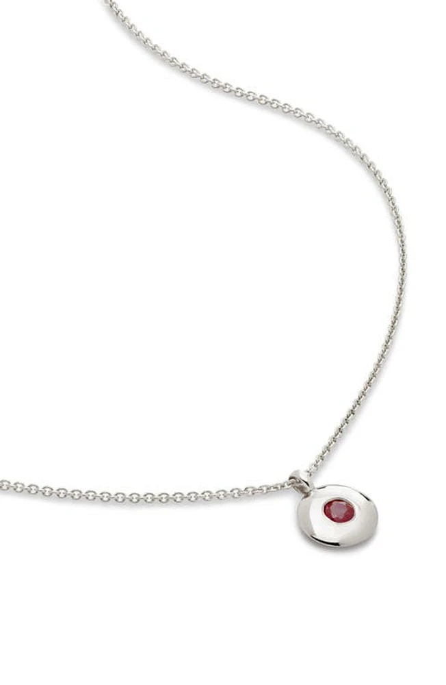 Monica Vinader July Birthstone Ruby Pendant Necklace in Sterling Silver at Nordstrom