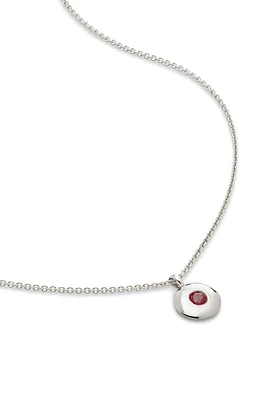 Monica Vinader July Birthstone Ruby Pendant Necklace in Sterling Silver at Nordstrom