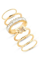 BP. Crystal Butterfly Set of 6 Rings Gold- Clear at Nordstrom,