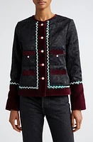 Bode Dusk Brocade Rice Jacket in Charcoal Maroon at Nordstrom, Size 4