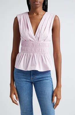 Veronica Beard Evra Sleeveless Smock Waist Peplum Top at Nordstrom,