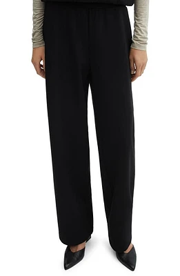 MANGO Straight Leg Knit Pants Black at Nordstrom,