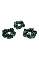 BLISSY 3-Pack Silk Scrunchies in Emerald at Nordstrom