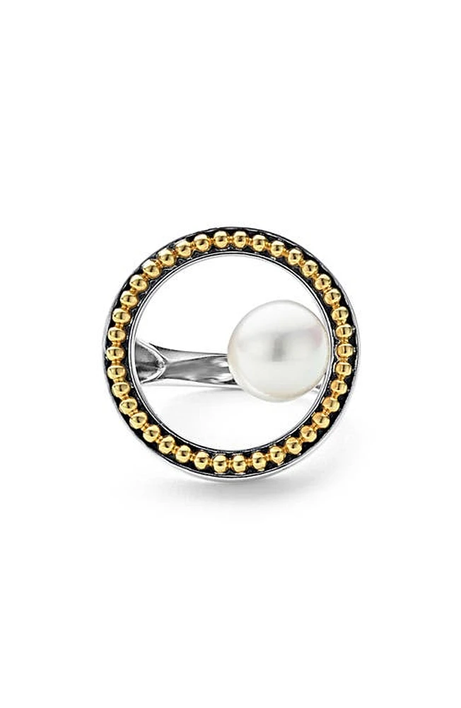 LAGOS Pearl Circle Ring in Silver Gold Pearl at Nordstrom