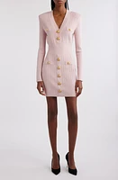 Balmain Button Detail Long Sleeve Rib Sweater Dress at Nordstrom, Us