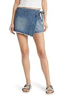 Free People Emmy Nonstretch Denim Skort Blue at Nordstrom,