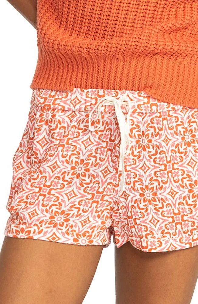 Roxy New Impossible Love Print Shorts Cloud Fresco Tile at Nordstrom,