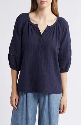 caslon(r) Cotton Gauze Top at Nordstrom,