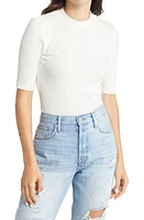 FRAME Mock Neck Rib T-Shirt in Off White at Nordstrom, Size X-Small