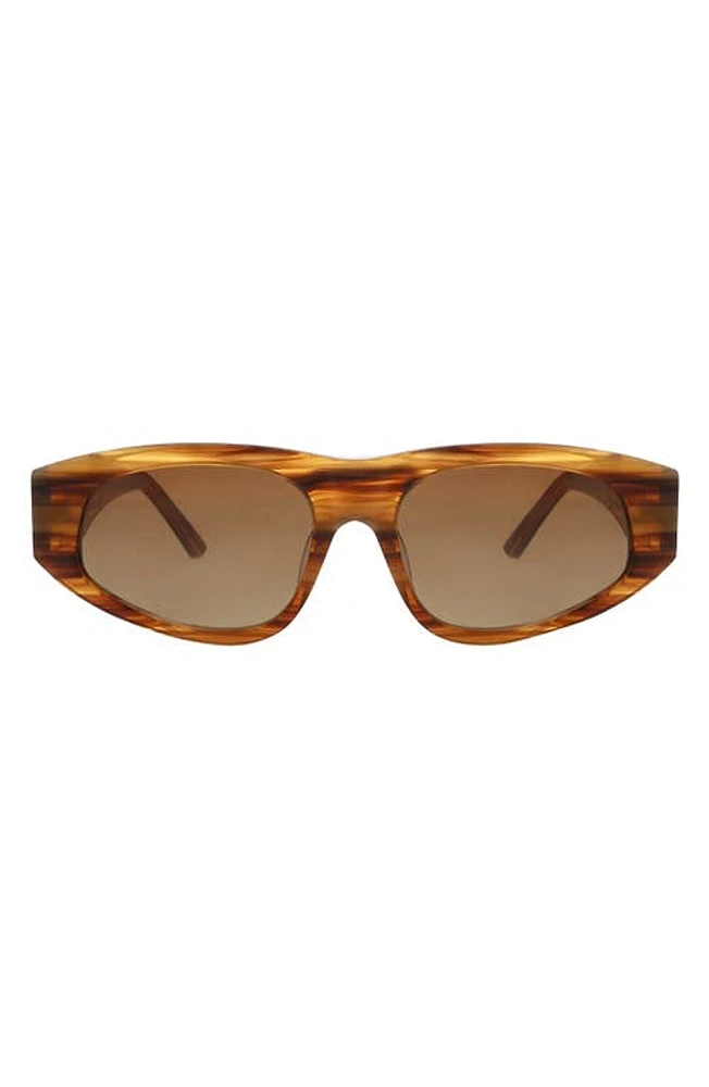 Banbé The Gemma Polarized Rectangular Sunglasses in Stripe Honey Tort at Nordstrom