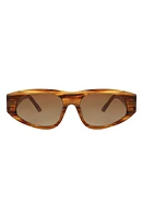 Banbé The Gemma Polarized Rectangular Sunglasses in Stripe Honey Tort at Nordstrom