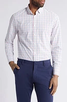 Mizzen+Main Leeward Trim Fit No Tuck Performance Button-Up Shirt True Pink Watershed Plaid at Nordstrom,