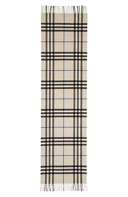 burberry Giant Check Washed Cashmere Fringe Scarf in Lichen at Nordstrom