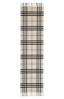 burberry Giant Check Washed Cashmere Fringe Scarf in Lichen at Nordstrom