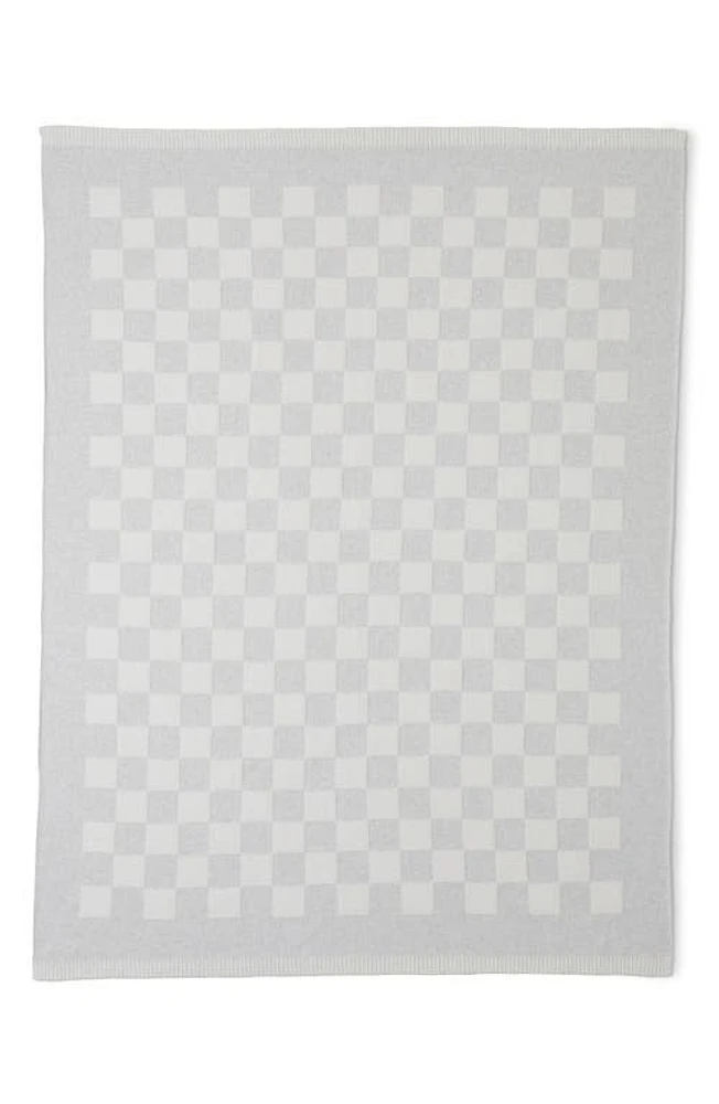 barefoot dreams CozyChic Checkered Cotton Blend Throw Blanket in Gray-Cream at Nordstrom