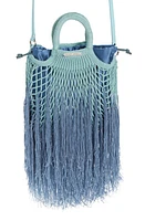 Petit Kouraj Mini Fringe Top Handle Bag in Cielo at Nordstrom