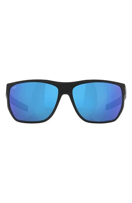 Costa Del Mar Santiago 63mm Oversize Polarized Rectangular Sunglasses in Black at Nordstrom