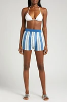 Solid & Striped Charlie Stripe Cover-Up Shorts Mariana Blue at Nordstrom,