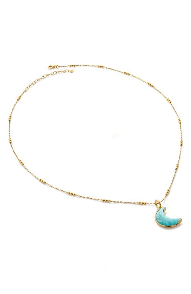 Monica Vinader Crescent Moon Pendant Necklace in 18Ct Gold Vermeil at Nordstrom