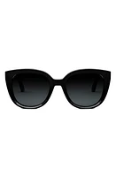 ‘DiorMidnight R1I 54mm Butterfly Sunglasses in Shiny Black /Gradient Smoke at Nordstrom