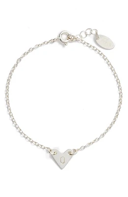 Nashelle Initial Heart Bracelet in Silver-O at Nordstrom