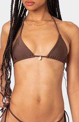 EDIKTED Puka Charm Triangle Bikini Top at Nordstrom