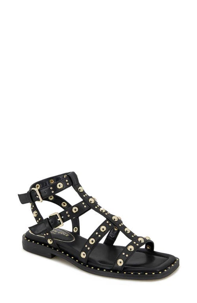 Kenneth Cole Ruby Studded Sandal in Black Pu at Nordstrom, Size 6